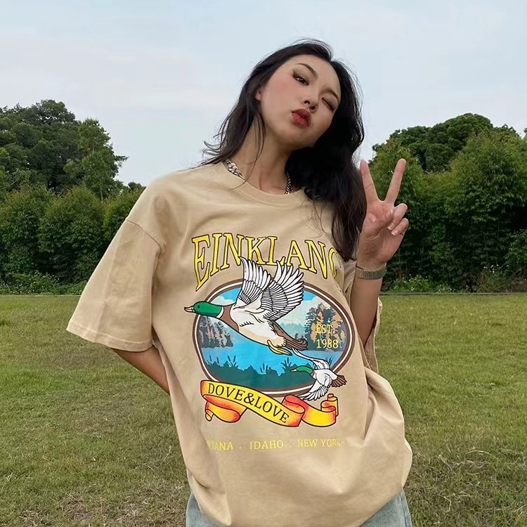 Áo Thun Ngắn Tay Oversize In Họa Tiết Vintage Theo Phong Cách Hip Hop Dành Cho Nam / Nữ / Size S-3XL