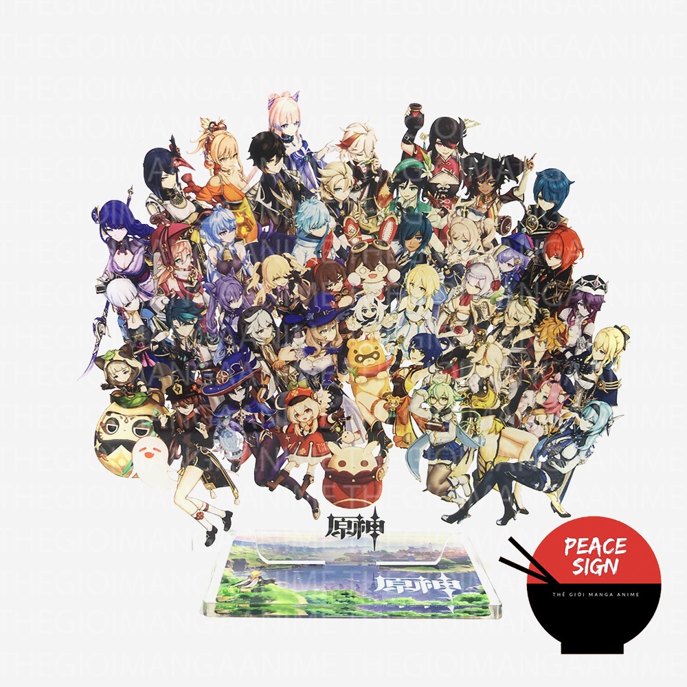 Mô hình mica standee game GENSHIN IMPACT nhiều mẫu anime chibi group
