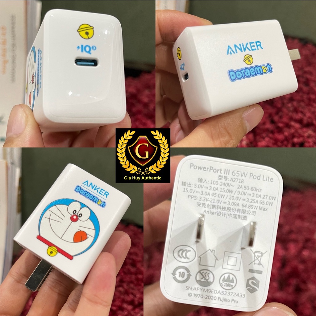 Củ sạc nhanh ANKER A2718 PowerPort III Pod Lite PPS 1.0/ PD 65W