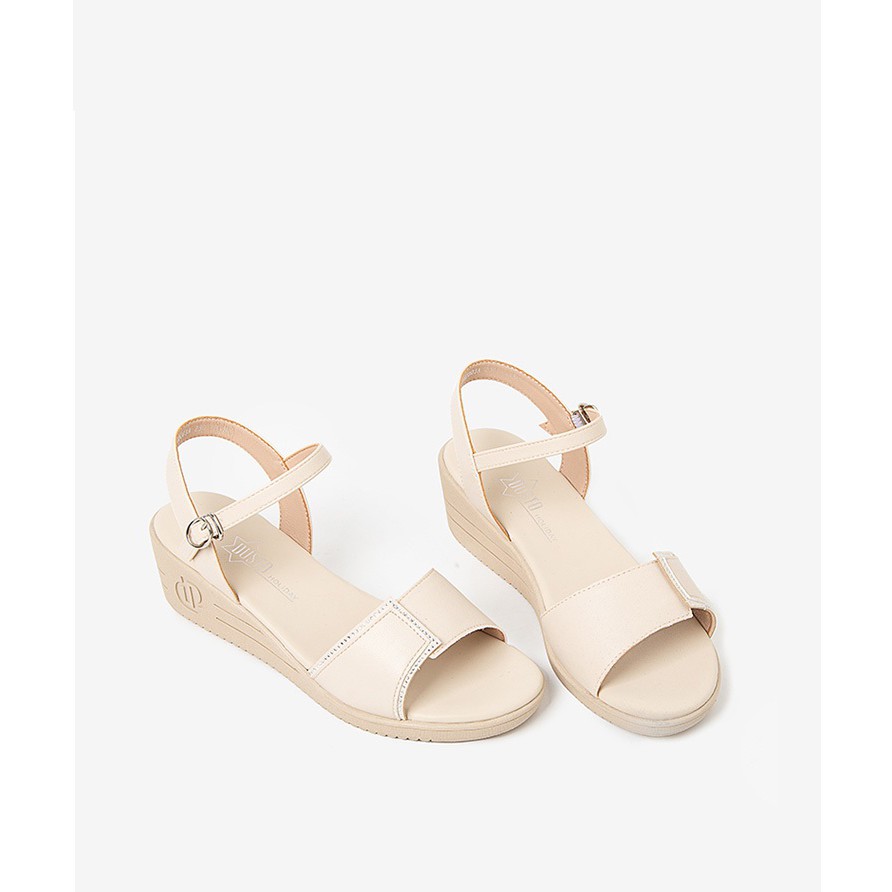 Sandal đế xuồng Dusto da mềm, gót 5cm