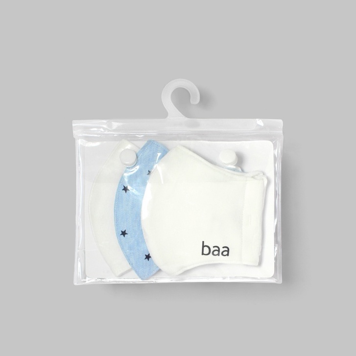 Set 3 Khẩu trang vải cho bé, khẩu trang cotton kháng khuẩn cho em bé Baa Baby - UT-KT02X-03