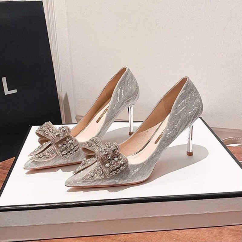 Sandal nơ đá Cao cấp fullbox đỏ