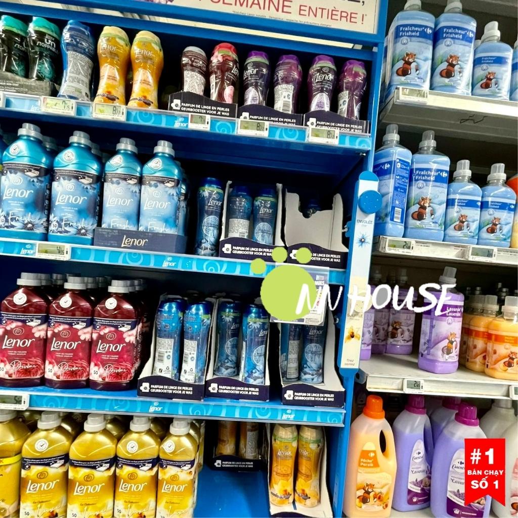 Viên xả vải khô Lenor Pháp 300gr hương nước hoa, kháng khuẩn, chống ẩm mốc quần áo, nước xả vải dạng hạt, viên giặt xả