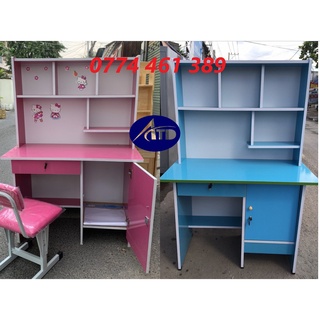 Bàn học sinh gỗ kèm kệ sách cho học sinh tiểu học giá tận xưởng hcm