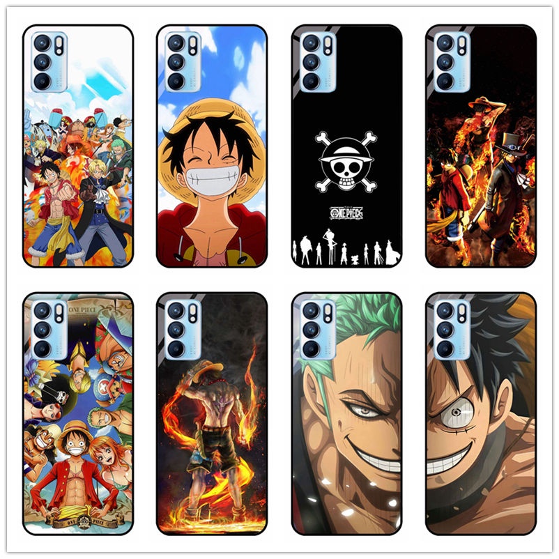 Ốp Điện Thoại Kính Cường Lực Cứng Chống Sốc In Hình anime one piece Cho oppo reno 6 5g / reno 6z 5g