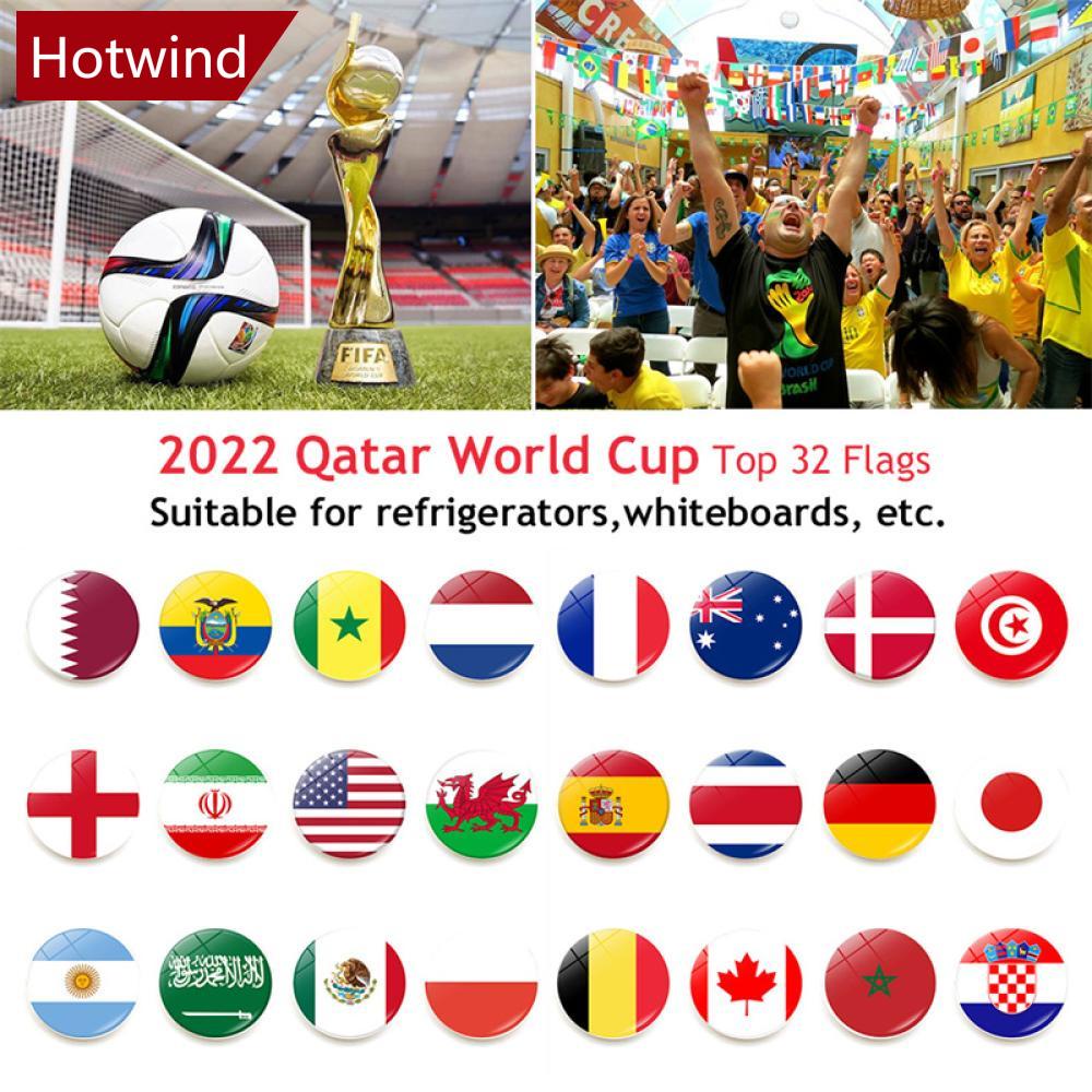 Miếng Dán Nam Châm 3D Nhắc Nhở Trang Trí Tủ Lạnh B4J1 Hình Cờ Các Nước Tham Gia World Cup