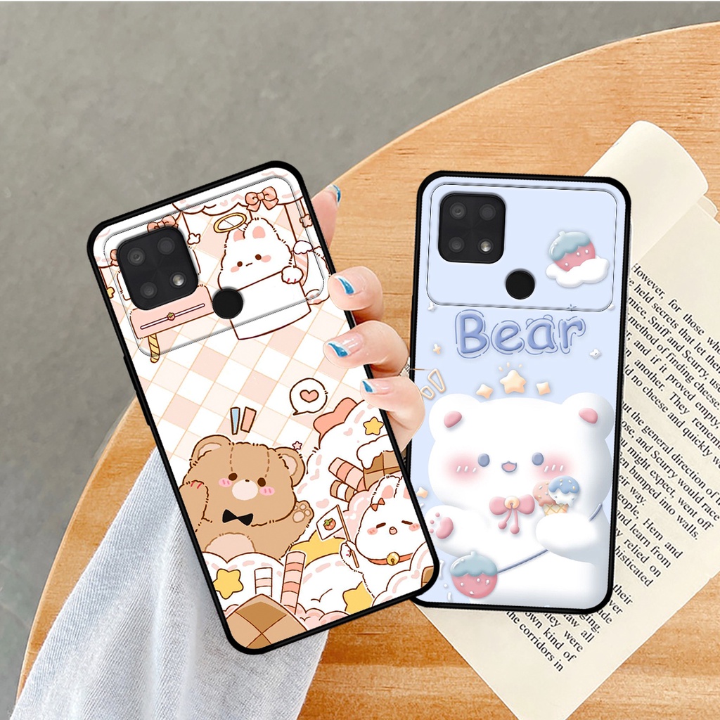Ốp lưng Xiaomi Poco C40 in hình caro gấu thỏ dễ thương