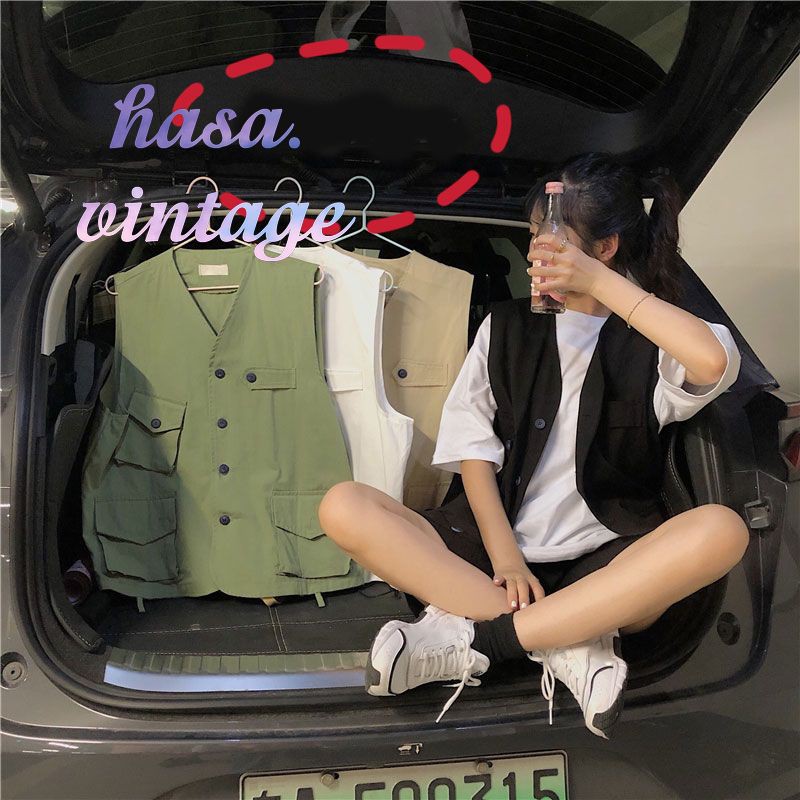 [Có sẵn]🌿 Áo khoác gile kaki mỏng túi hộp ulzzang 🔥 | BigBuy360 - bigbuy360.vn