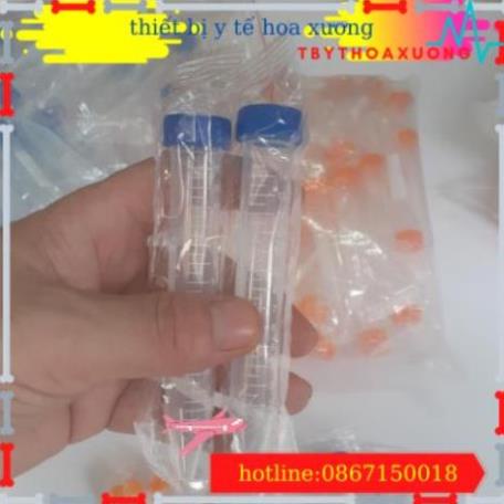 Com Bo 10 Ống Falcon 15ml - Ống Ly Tâm 15ml Nắp Vặn, Đáy Nhọn Tiệt Trùng Từng Cái