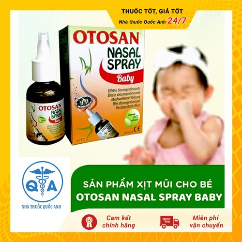 [CHÍNH HÃNG] Otosan Nasal Spray Baby - Hỗ trợ viêm mũi do vi khuẩn hay virus, viêm xoang, khô niêm mạc mũi