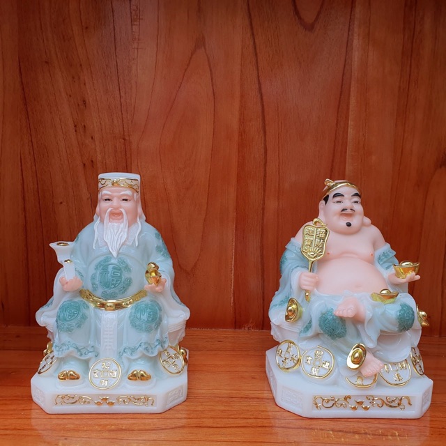 Cặp thần tài ông địa đá 8in cao 20 cm cao cấp
