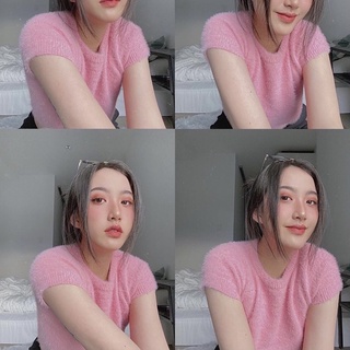 Áo croptop lông mềm mịn tay ngắn phong cách ulzzang năng động SAM SAM BOUTIQUE