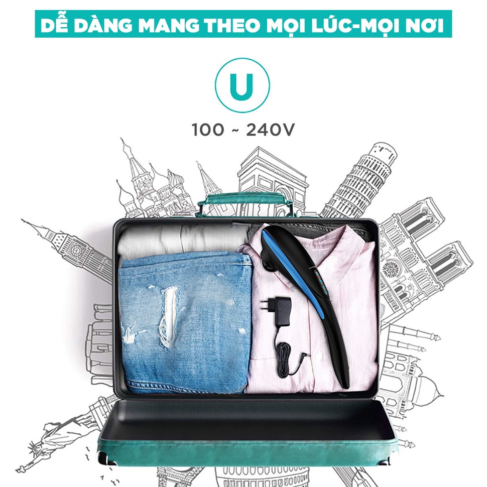 Máy Massage Cầm Tay Đa Năng Cao Cấp KingTech LUX-900 - Mát Xa Toàn Thân, Giảm Đau Mỏi Cho Lưng, Cổ Vai Gáy, Chân, Tay