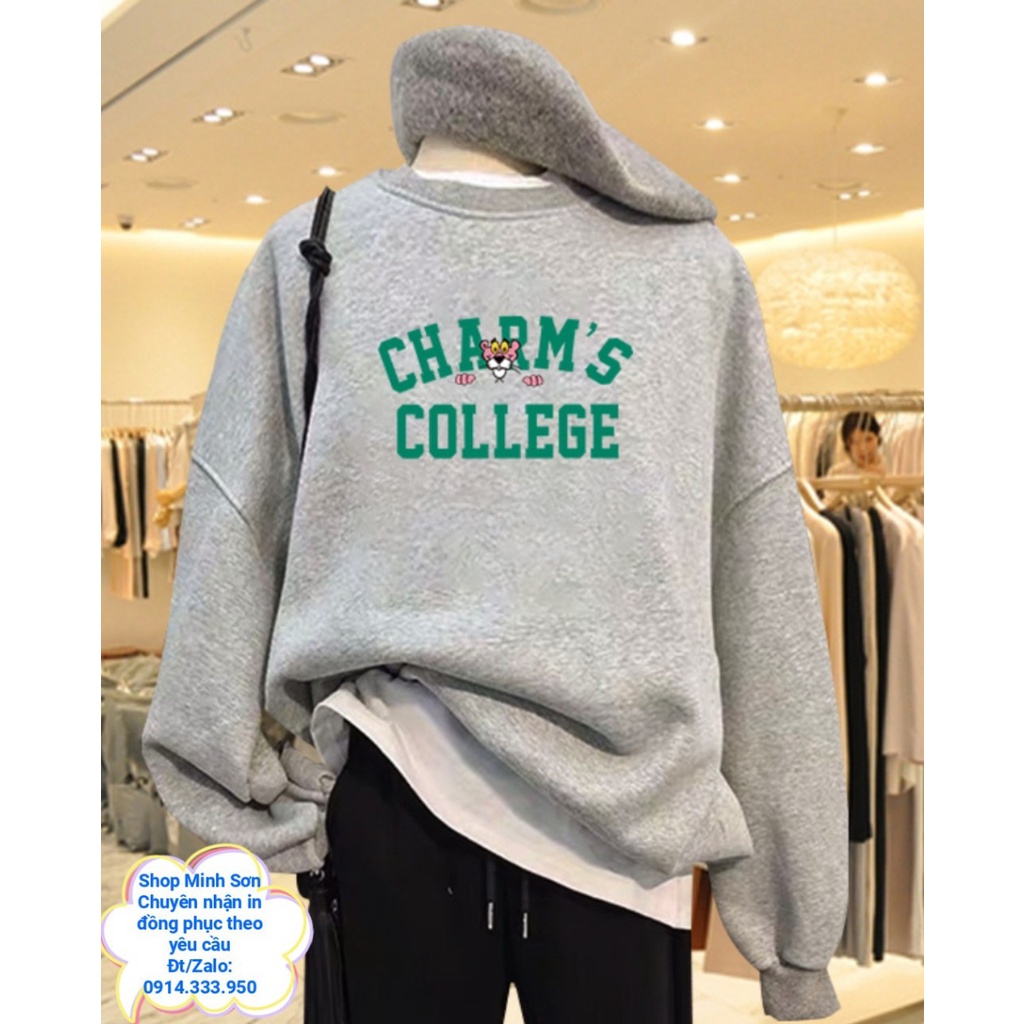 VIDEO ÁO NỈ BÔNG SWEATER CHARM&quot;S COLLEGE, ÁO NỈ GIA ĐÌNH, ÁO ĐÔI  LOẠI 1 ĐỦ MÀU ĐỦ SIZE