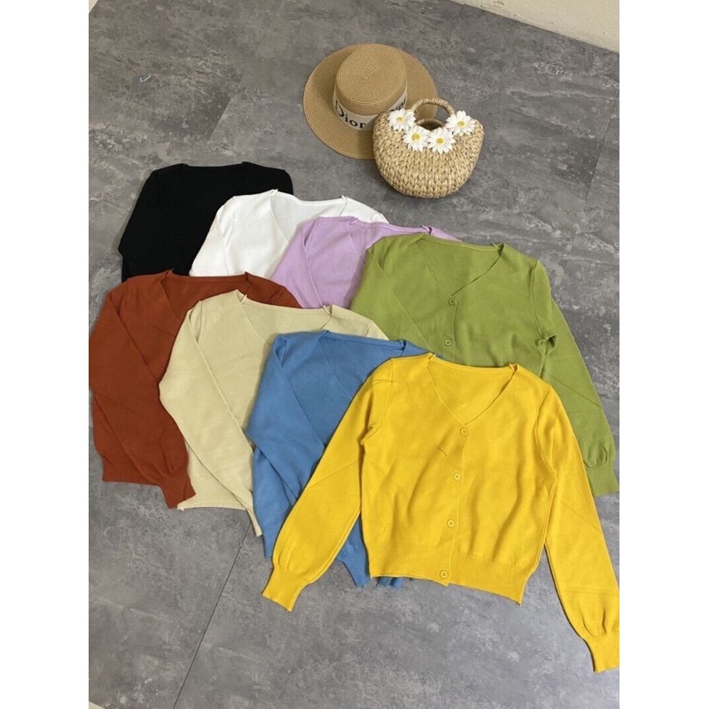 Áo khoác cadigan cài khuy chất cotton tăm | BigBuy360 - bigbuy360.vn