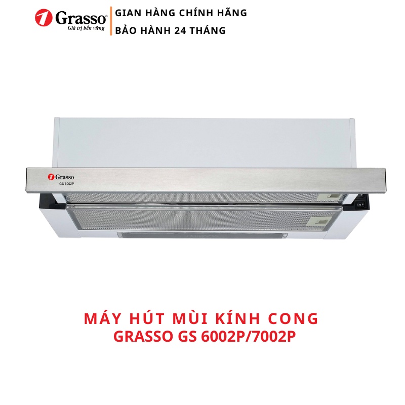 Máy hút mùi kéo rút Grasso GS 6002P/7002P phù hợp chung cư mini, bếp nhỏ