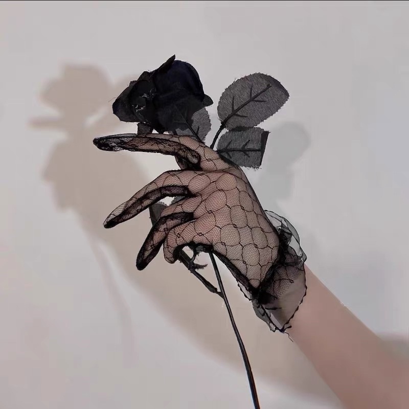 Găng tay ren lưới mỏng phong cách lolita - Găng tay cô dâu ren quyến rũ Fx Anime (Có clip, ảnh thật)