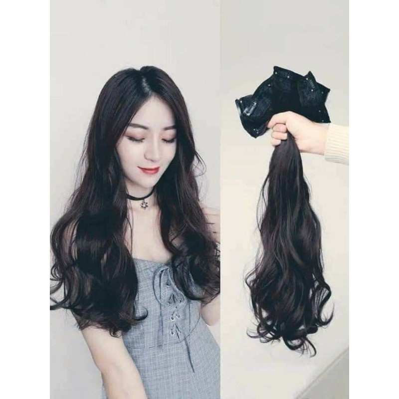Set 3 tép nhỏ kẹp dải tóc giả xoăn dợn- Kèm Video và hình thật.