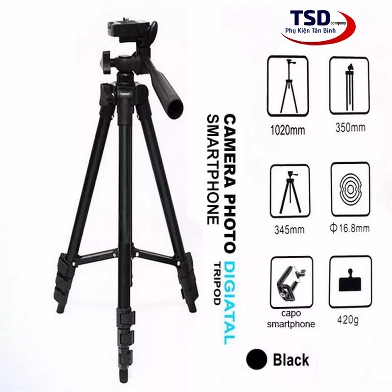 GẬY 3 CHÂN TRIPOD 3120 DÀNH CHO CHỤP HÌNH, QUAY PHIM, SIÊU CHẮC CHẮN, KẾT NỐI BLUETOOTH THÔNG MINH