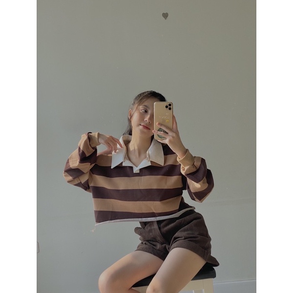 Áo nỉ da cá cổ bẻ AP501 LOLLIE STUDIO