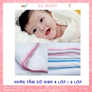 Khăn tắm cho bé vải xô KIBA 4 lớp / 6 lớp sợi bông siêu mềm siêu thấm - 2X MART