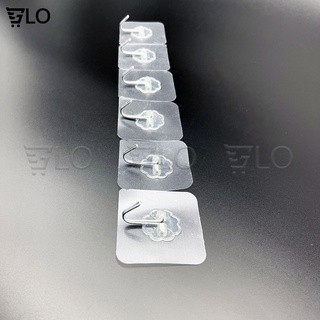 Móc Treo Dính Tường Siêu Chắc 6x6cm - Inox Không Gỉ, Tải Trọng 5kg, Nhựa Trong Suốt