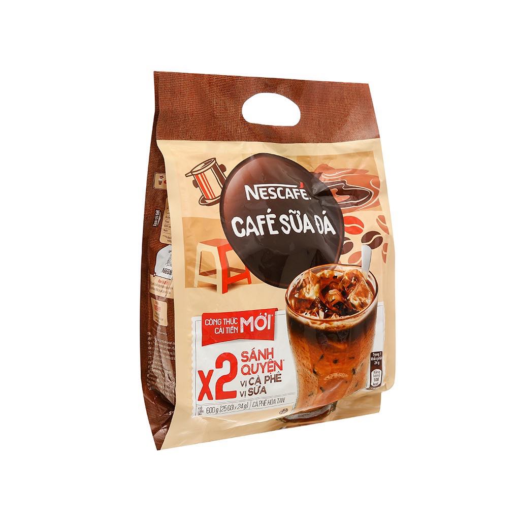 Cà phê Nescafe cafe sữa đá bịch 25 gói x 24g600