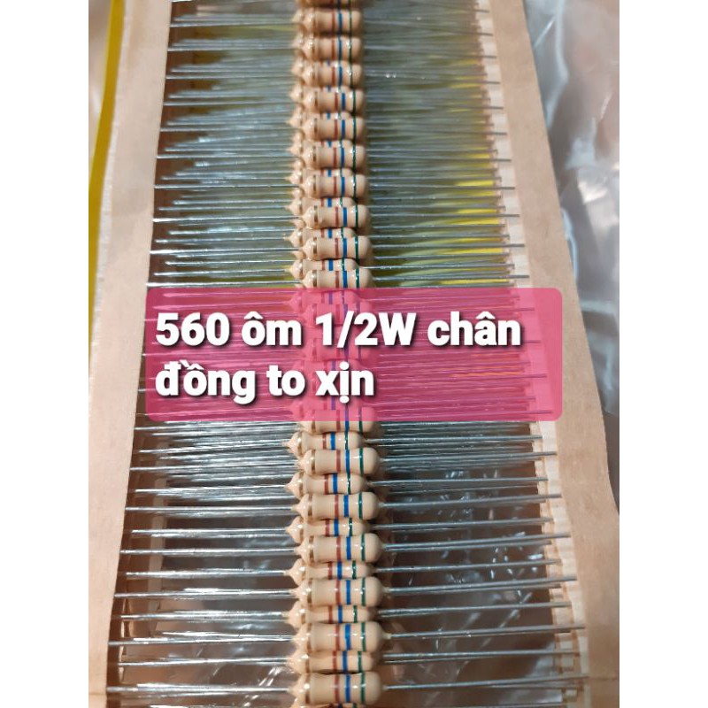 25 điện trở 560R 560ohm 1/2W xịn