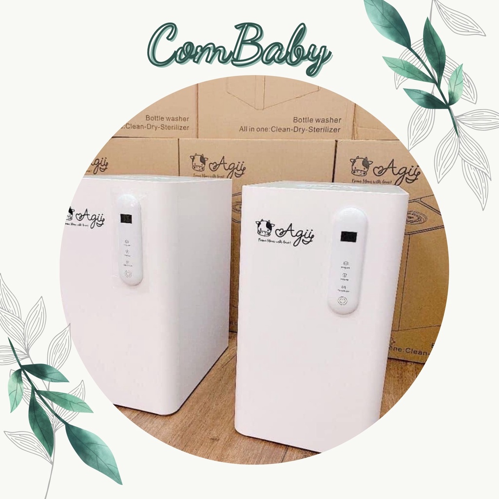 Mẫu mới - Máy rửa bình sữa tiệt trùng đèn tia UV AGII 01, 02, 03 3in1 Rửa - Tiệt Trùng - Sấy Khô