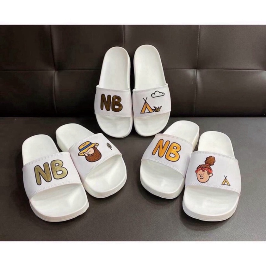 Dép nữ thời trang UNISEX NB thêu nổi quai ngang mẫu mới hottrend năm nay