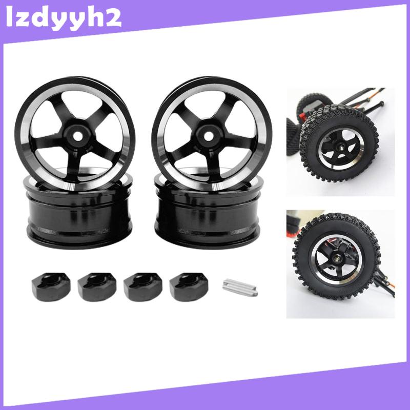 Bộ 4 vành bánh xe bằng kim loại màu xanh dương cho xe điều khiển từ xa MN86KS MN86 MN 1 / 12