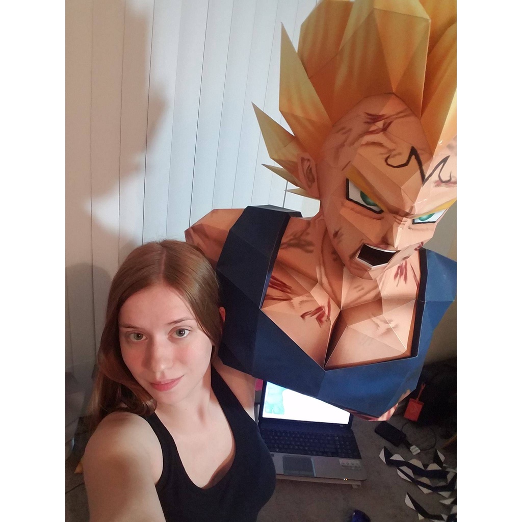 Mô hình giấy majin Vegeta - Cadic Dragonball figures mô hình bảy viên ngọc rồng 1m75