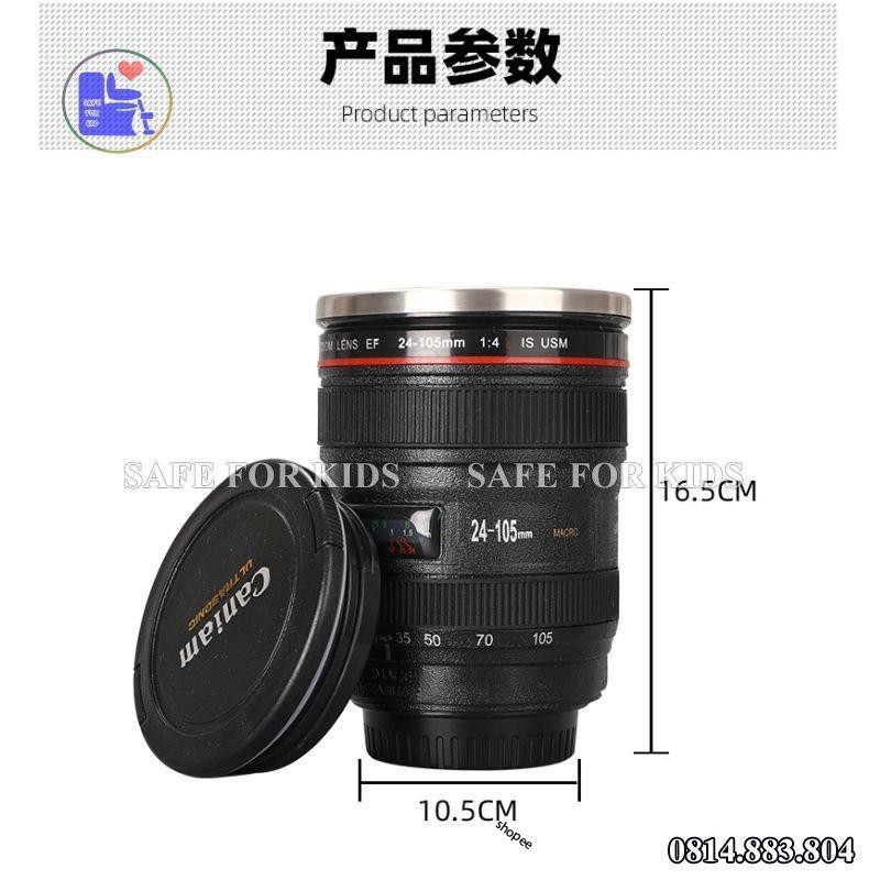 Cốc Giữ Nhiệt Cà Phê Tự Động Khuấy Hình Ống Kính Lens Máy Ảnh