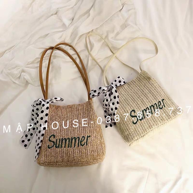 TÚI SUMMER VINTAGE kèm nơ phong cách Hàn Quốc