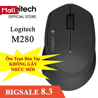 Chuột Không Dây Logitech M280 Trọn lòng bàn tay, Không gây nhức mỏi