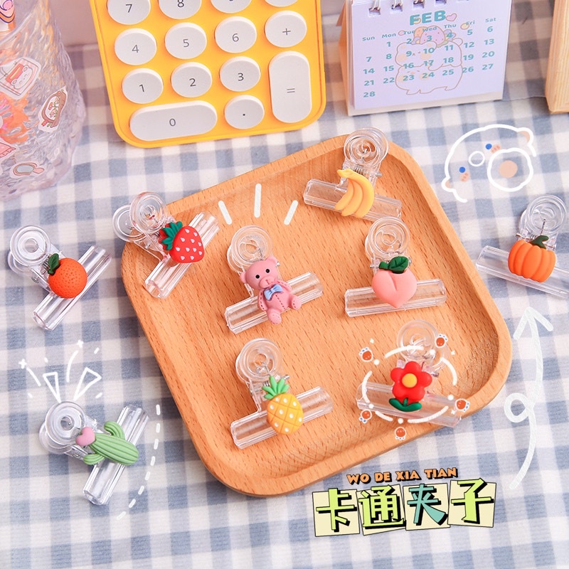 Mua Kẹp bướm trong suốt đính sticker - kẹp giấy trong suốt 3.5x5cm ...