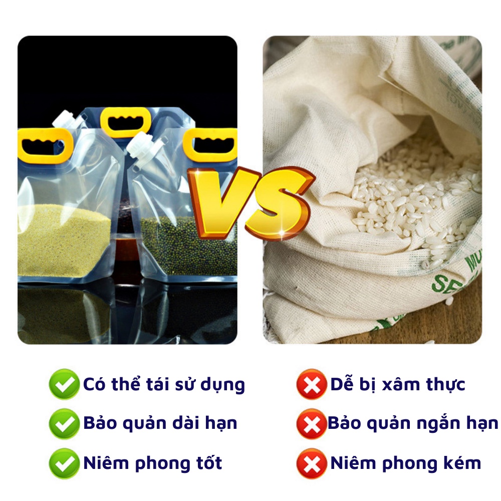 Túi đựng thực phẩm bảo quản dày dặn chống ẩm kín khí