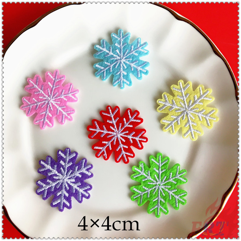 Miếng dán ủi thêu quần áo hình bông tuyết nhiều màu sắc
