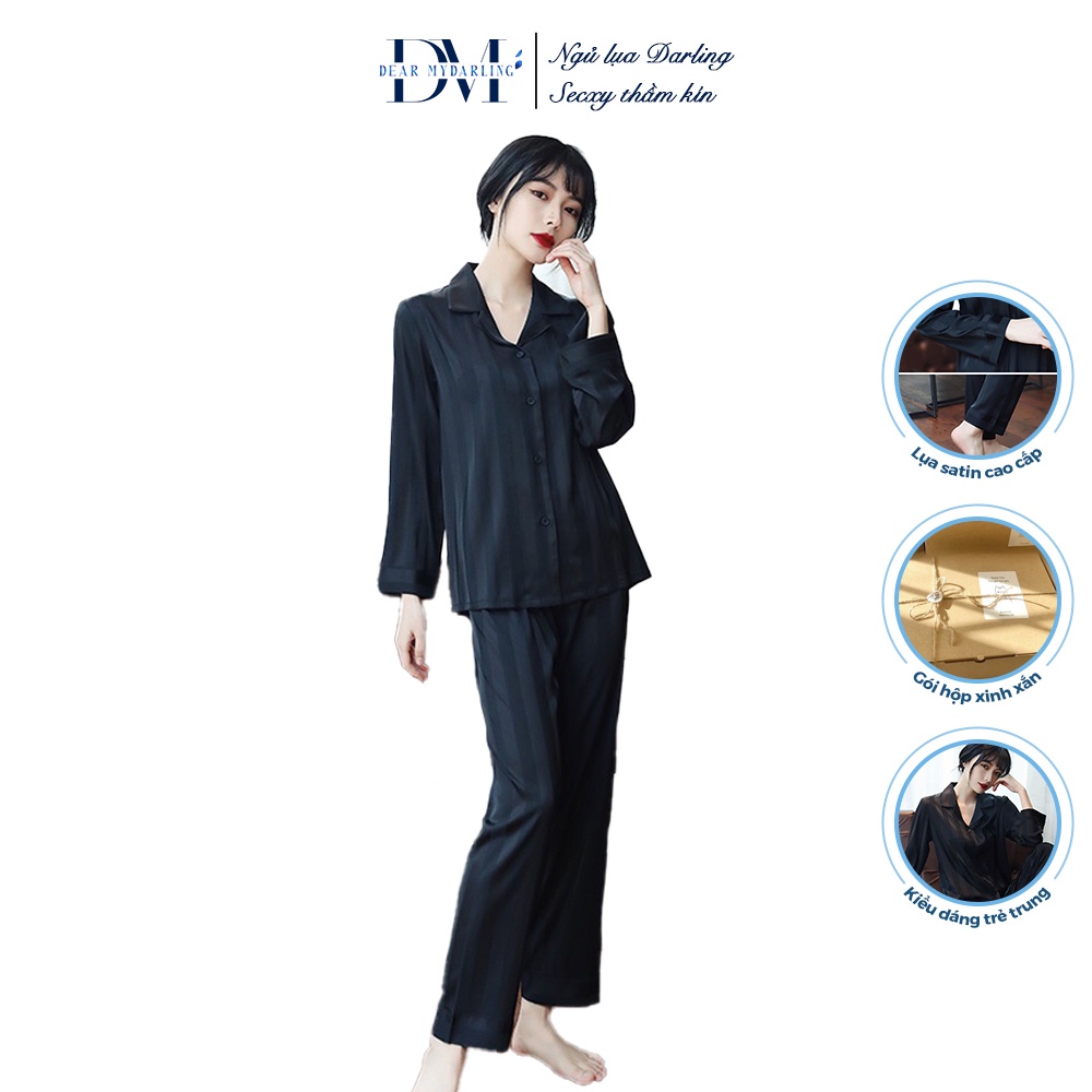 Bộ Đồ Ngủ Pijama Lụa DEAR MYDARLING Dài Tay Cao Cấp - M15