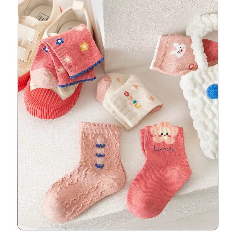 Vớ Phối Ren Họa Tiết Hoạt Hình Phong Cách Hàn Quốc Thời Trang Thu Đông 2022 Cho Bé Gái