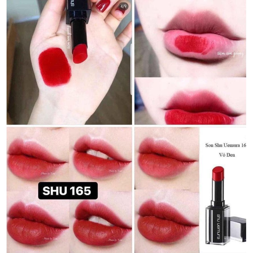 son SHU UEMURA vỏ đen Rouge Unlimited Amplified Matte 165 đỏ thuần