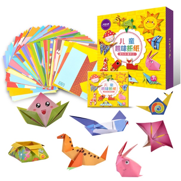Đồ chơi lắp ghép,sáng tạo an toàn cho trẻ,set gấp giấy origami kèm sách hướng dẫn chi tiết in màu,hàng đẹp-Mẫu mới