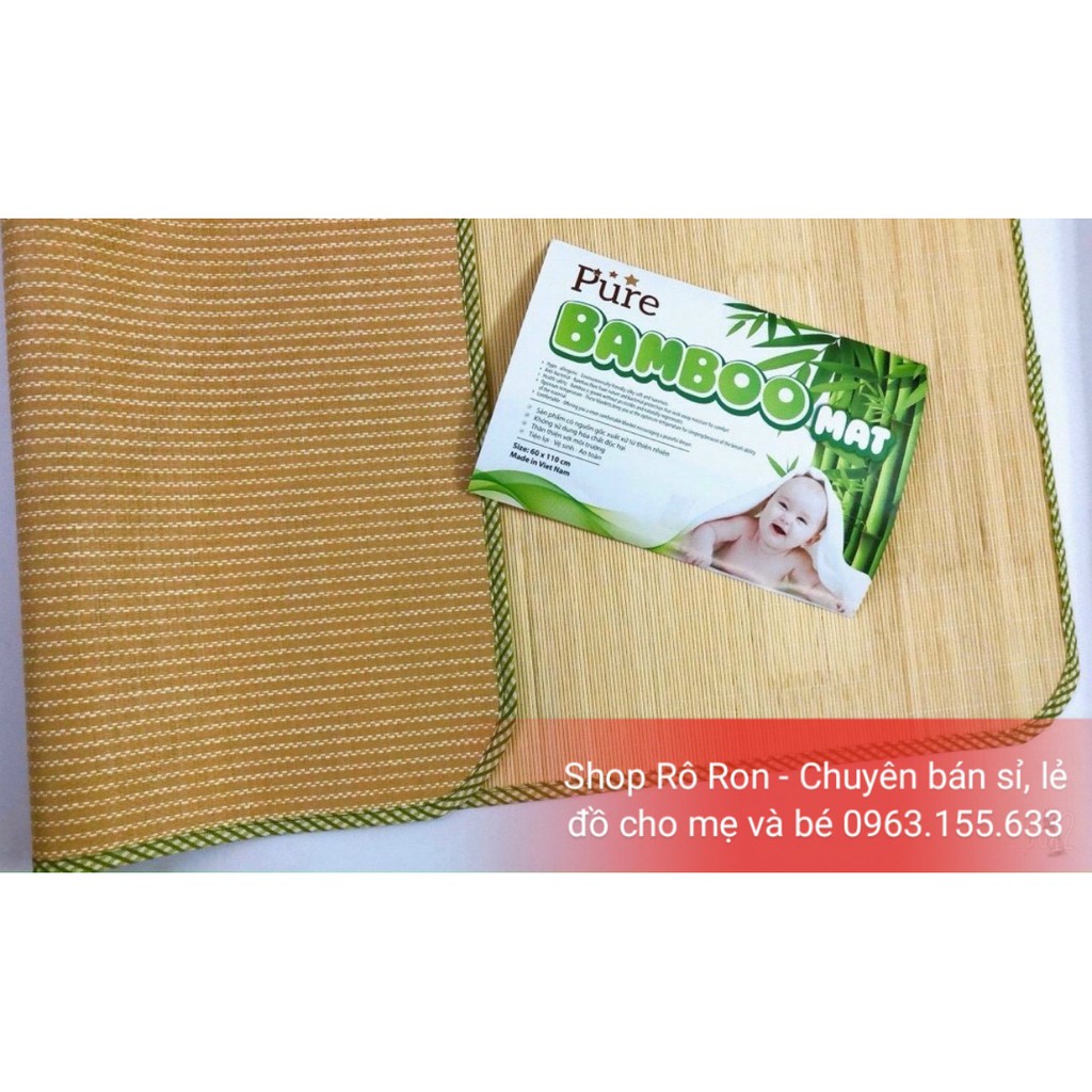 Chiếu tre BAMBOO trắng - Chiếu tre MANNY nan tăm cho bé - Shoproron