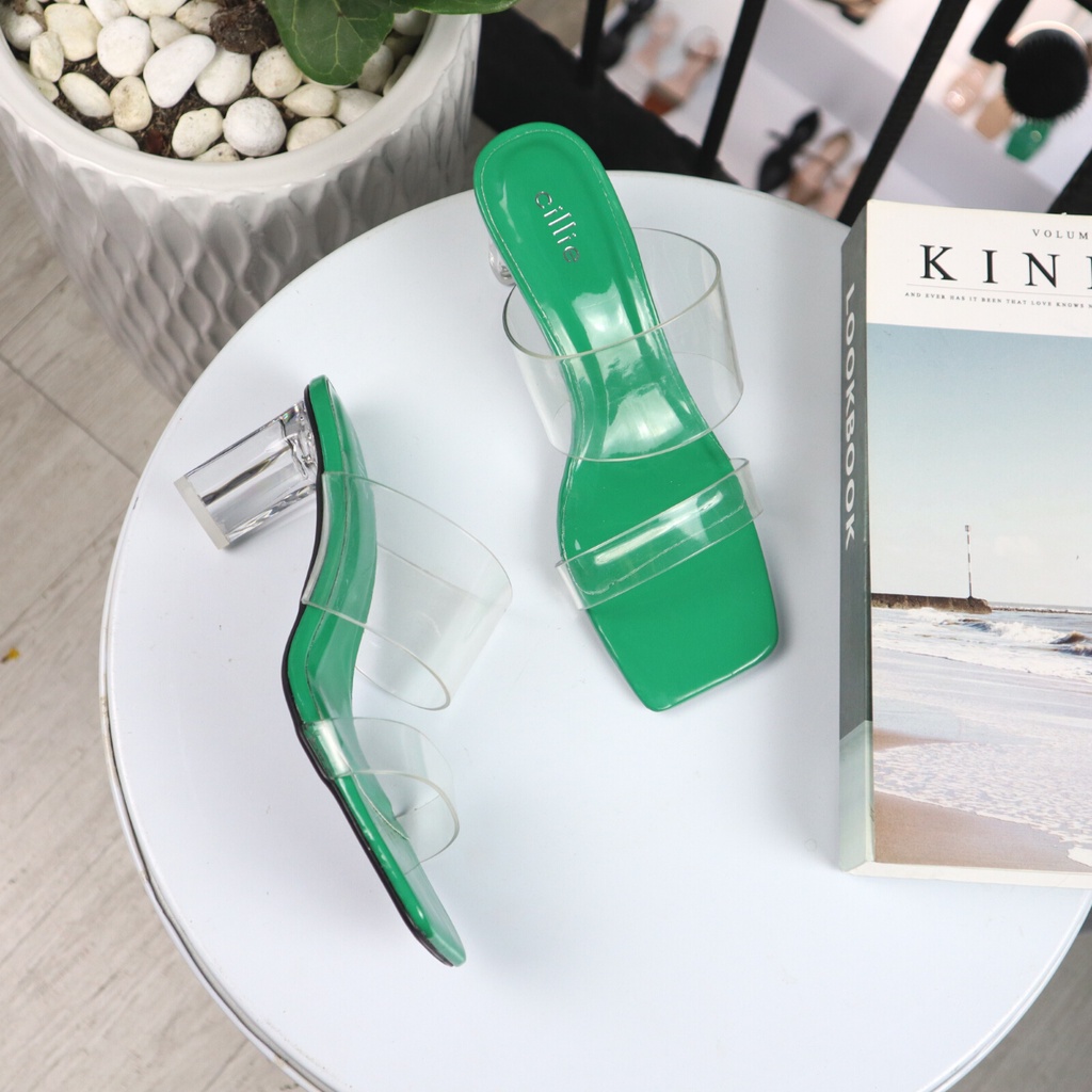 Guốc nữ quai trong thời trang mang dạo phố đi chơi, đi làm quai ngang gót trong sang chảnh cao 7cm 8cm Cillie 1022