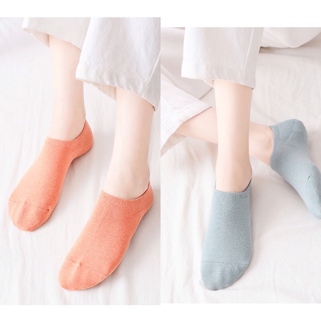 Tất Vớ Nữ Cổ Ngắn Basic, Cotton Co Giãn, Trơn Unisex Nhiều Màu Thoáng Khí Chống Hôi Chân Xuất Nhật - Misushop