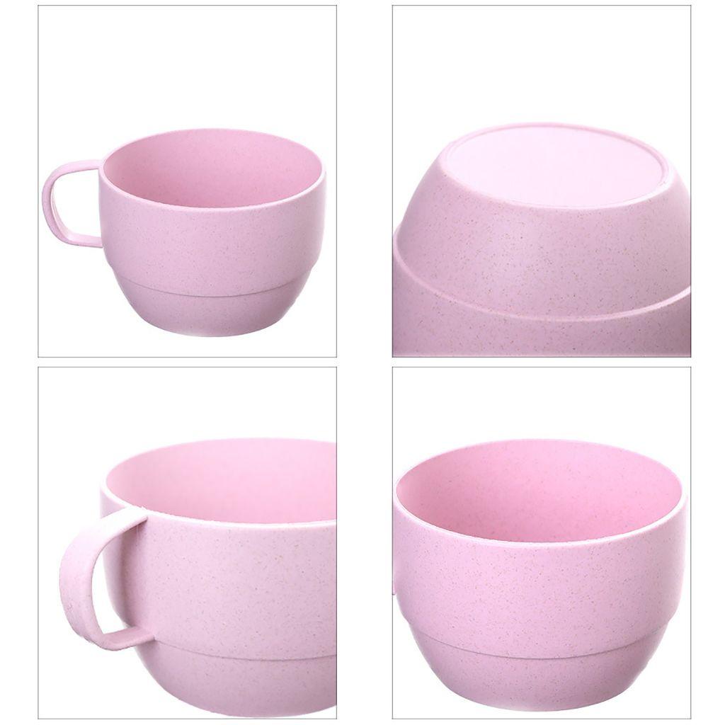 YIYU 1 Cốc Uống Cà Phê Chất Liệu Rơm Thân Thiện Với Môi Trường Có Tay Cầm Nhiều Màu Sắc