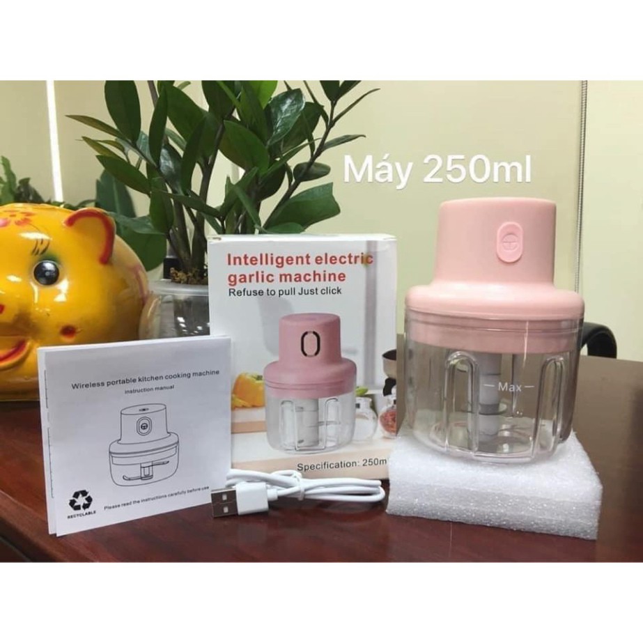 Máy Xay Mini Sạc Điện Có Cổng Sạc Usb, Dễ Sử Dụng Xay Hành Tỏi Rau Củ Quả Thể Tích 250ML.ĐTCA