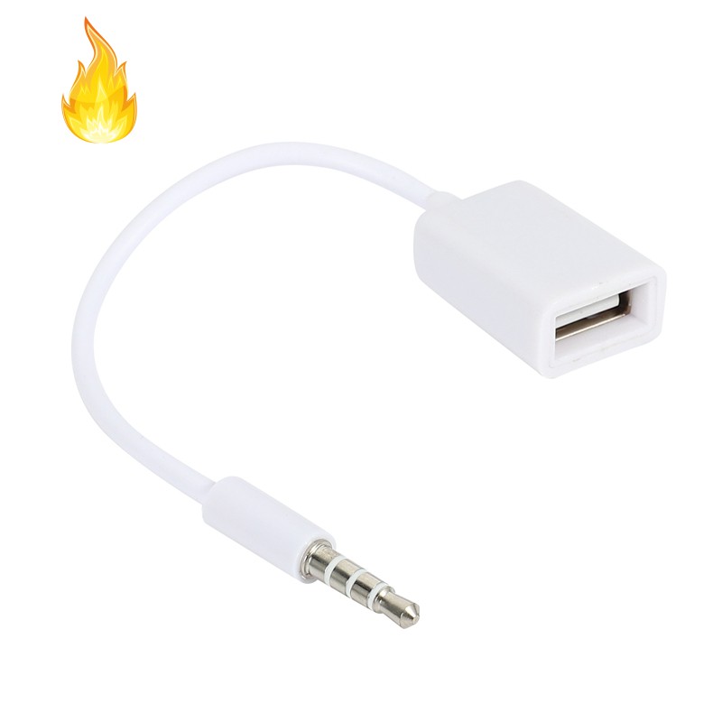 Bộ chuyển đổi giắc cắm âm thanh AUX 3.5mm sang cổng cắm USB 2.0 mp3 cho xe hơi