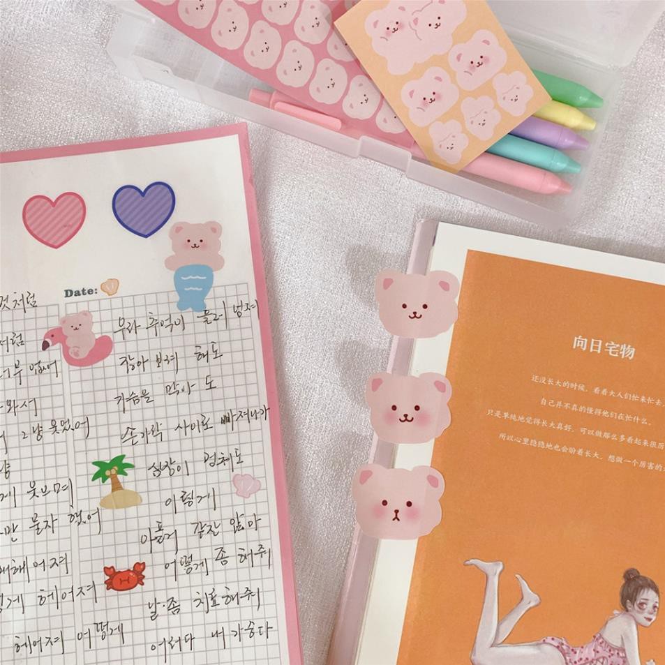 LYANWSticker dán trang trí điện thoại hình chú gấu đáng yêu DIY