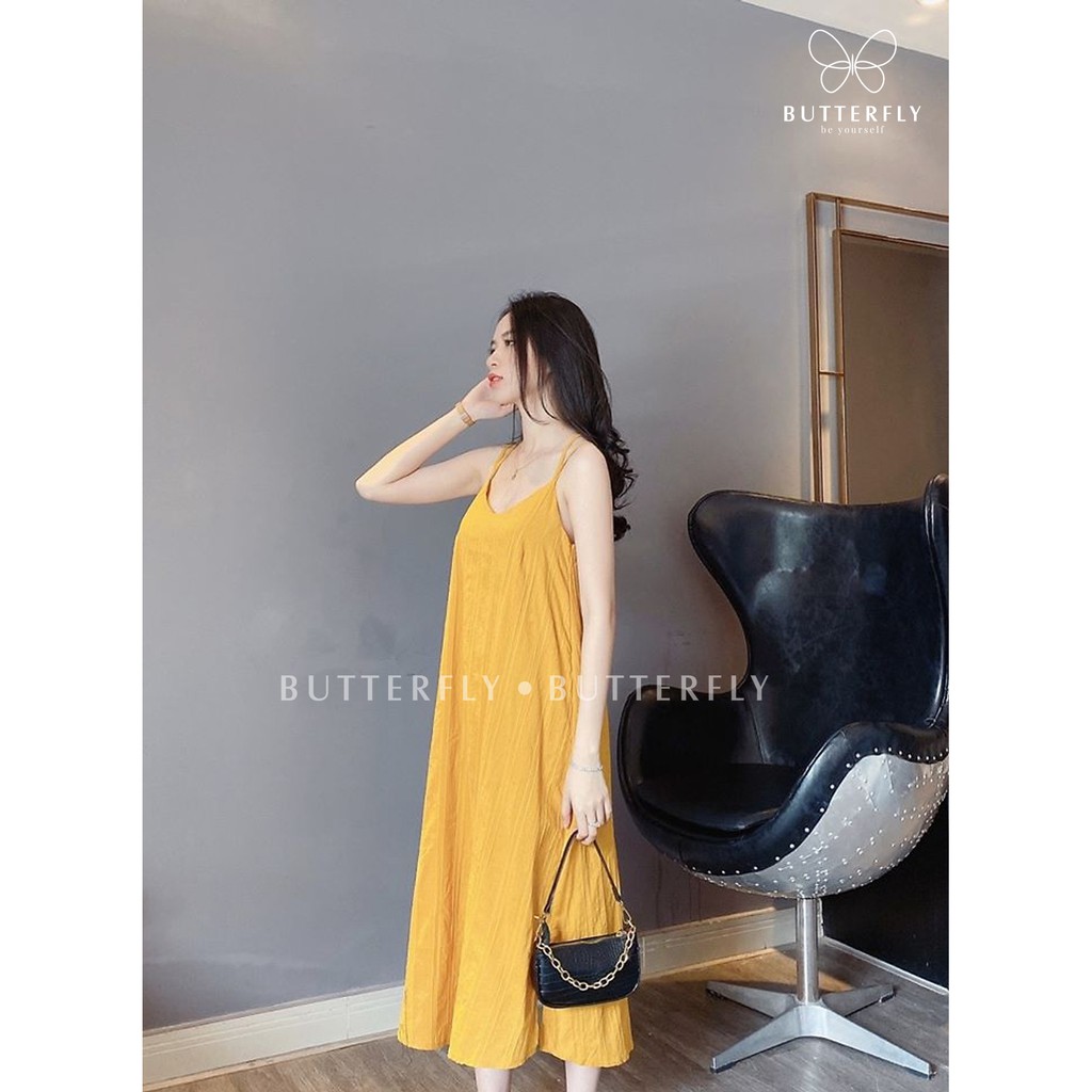 [Mã WAMT1505 giảm 10K đơn 0K] Váy đầm nữ đẹp dây đan lưng BUTTERFLY, maxi đũi dáng suông | BigBuy360 - bigbuy360.vn